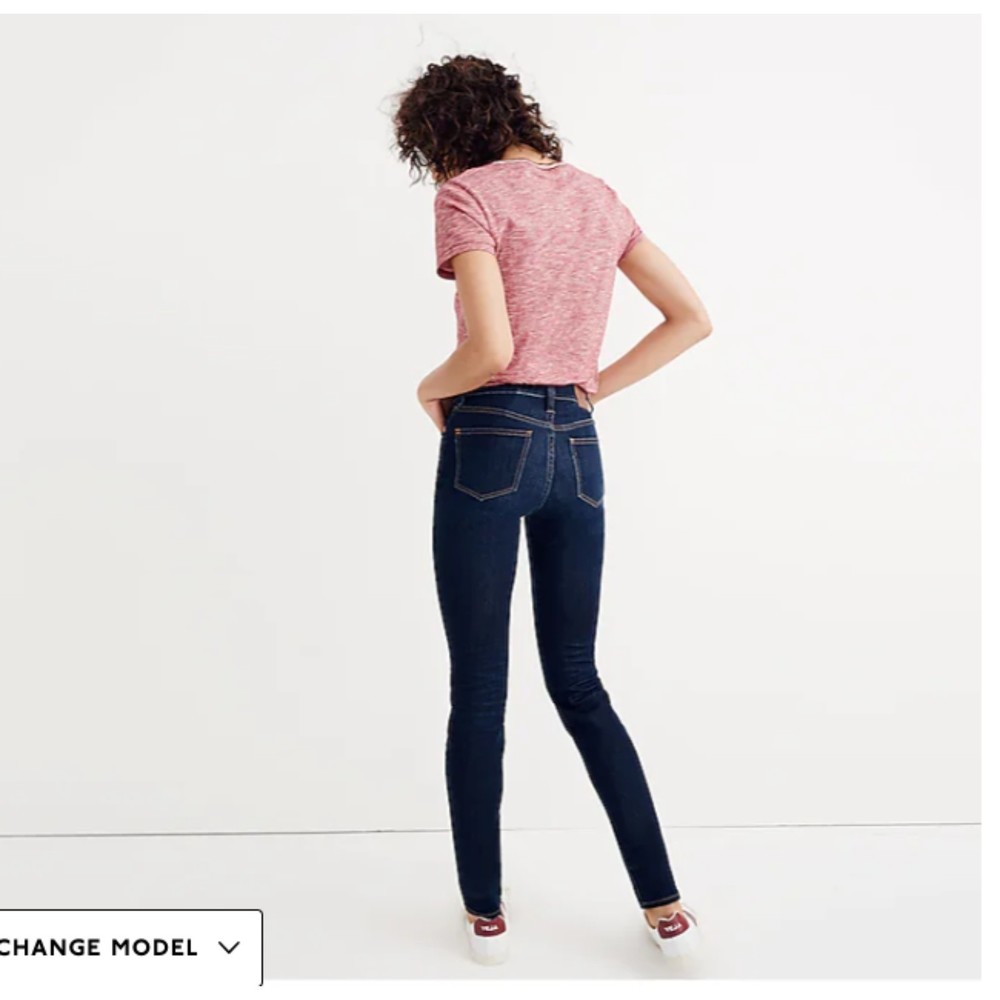 Madewell 25 9'' Mid Rise Skinny Jeans Blue Denim 28" inseam F8990